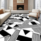 Bold Geometric Linear Abstract Pattern Rug