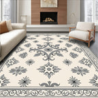 Ornate Floral Scroll Pattern Rug