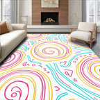 Whimsical Swirls Waves Pattern Rug
