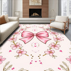 Pink Cherry Blossom Bow Design Rug