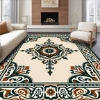 Traditional Intricate Floral Border Design Rug