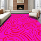Vibrant Red Swirl Pattern Rug