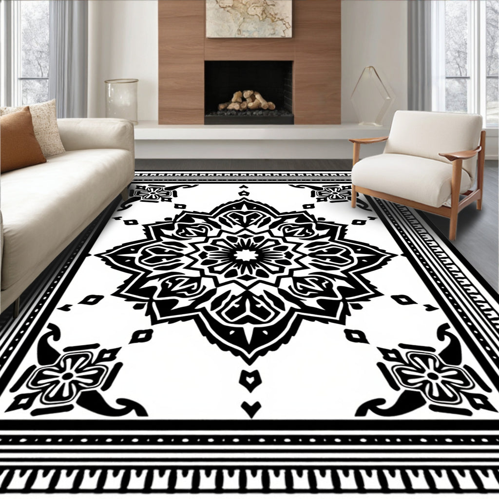 Intricate Geometric Mandala Pattern Rug