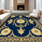 Classic Floral Golden Scrolls Rug