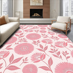 Pink Floral Art Nouveau Pattern Rug