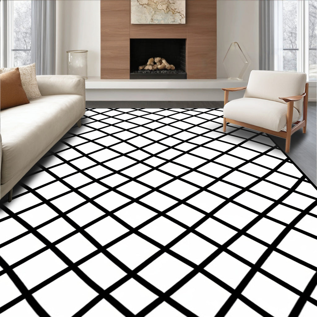 Diamond Intersecting Line Pattern Rug