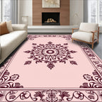 Ornate Floral Mandala Border Design Rug