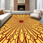 Radiant Sunburst Geometric Pattern Rug