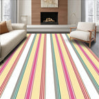 Striped Pattern with Pink Yellow Accents Rug