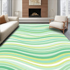 Mint Green Swirling Stripe Rug