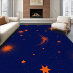 Celestial Sunburst Star Pattern Rug
