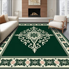 Intricate Floral Mandala Cream Green Rug