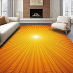 Radiant Sunburst Yellow Orange Design Rug