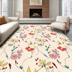 Delicate Floral Vine Patterned Design Rug