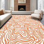 Abstract Organic Orange Line Rug