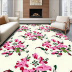 Pink Flower Pattern Design Rug