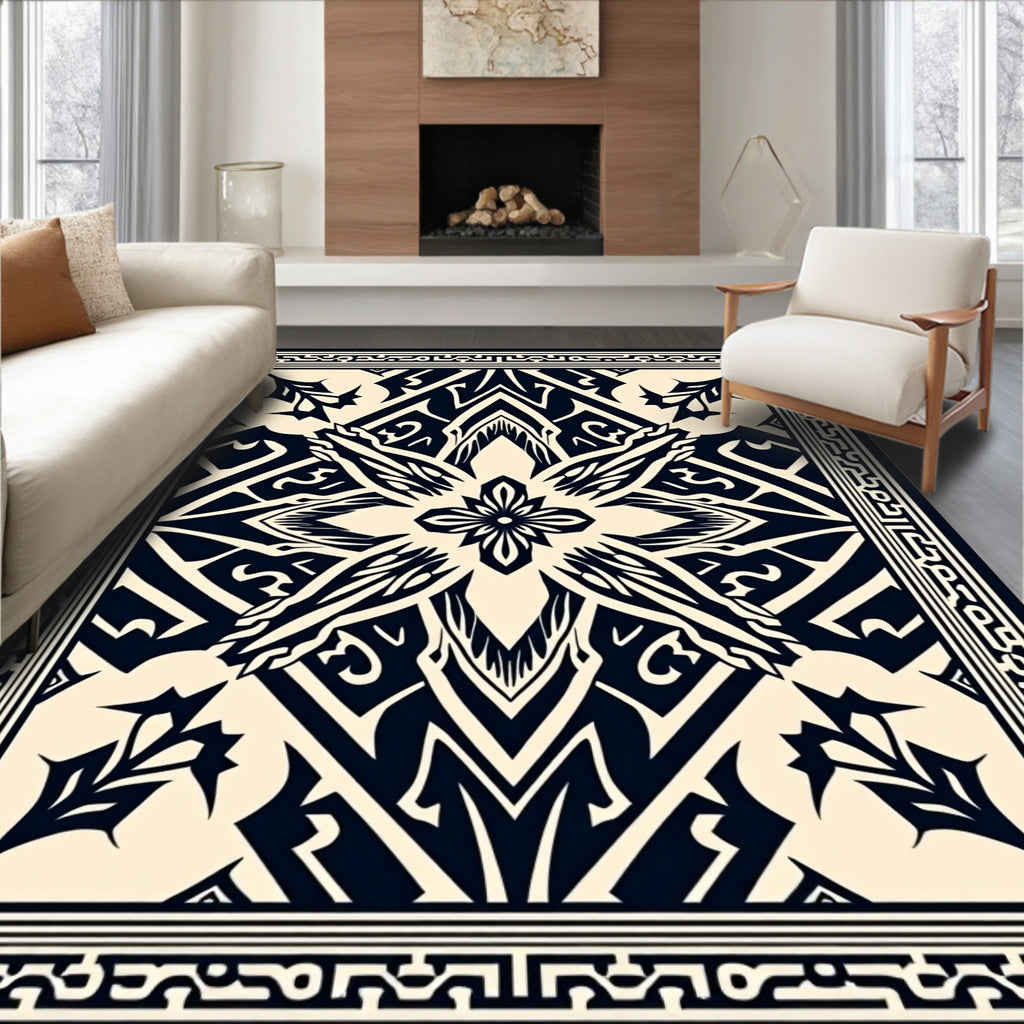 Bold Tribal Symmetric Design Rug