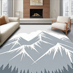 Misty Mountain Range Graphic Art Rug