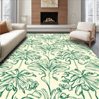 Art Nouveau Illustrated Floral Pattern Rug
