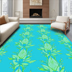 Art Nouveau Floral Bluegreen Pattern Rug