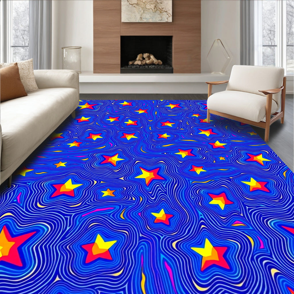 Vibrant Starburst Abstract Pattern Rug