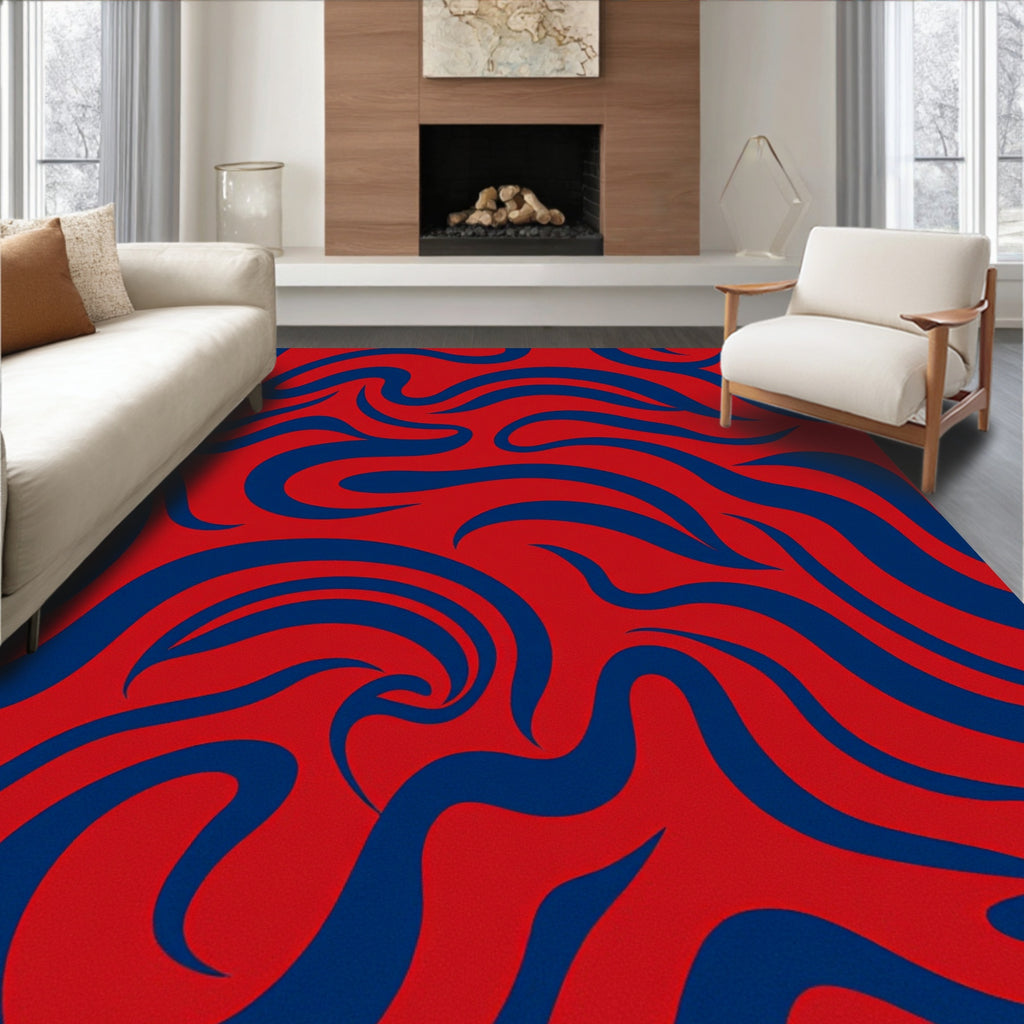 Dynamic Abstract Wave Pattern Rug