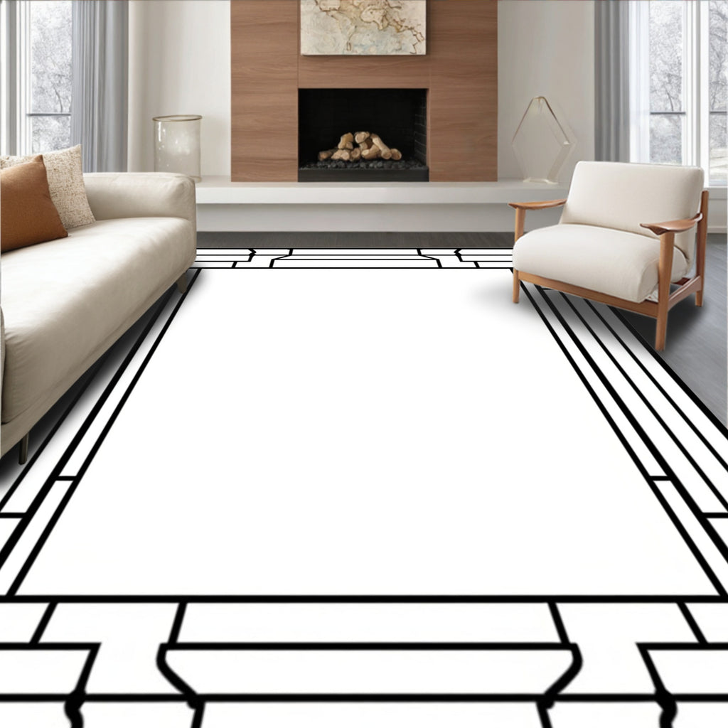 Modern Geometric Line Art Design Rug