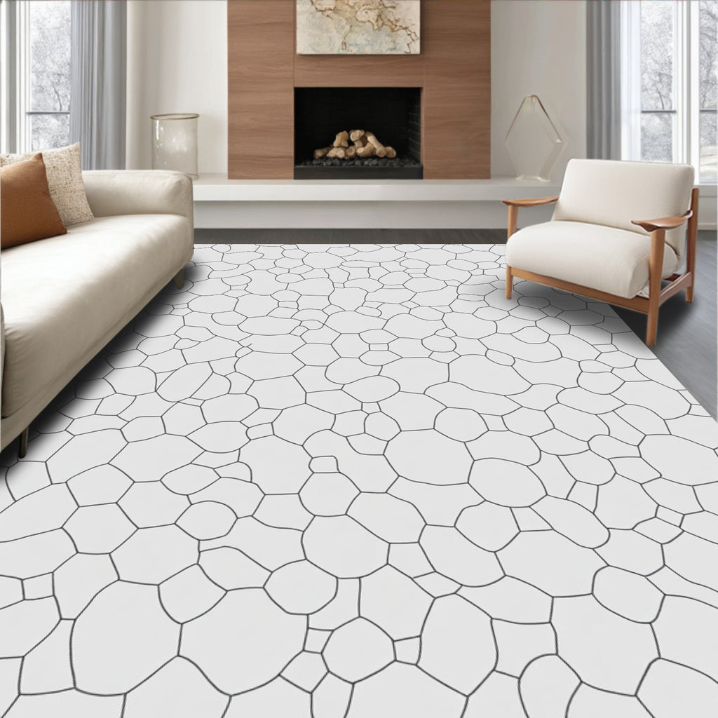 Artistic Organic Cell Pattern Rug