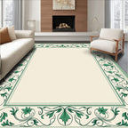 Classic Green Floral Vine Pattern Rug