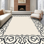Classical Scrollwork Ornamental Border Design Rug