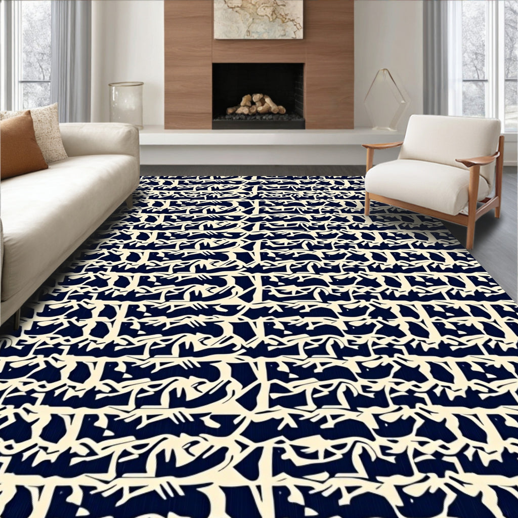 Earthy Abstract Patterned Organic Rug