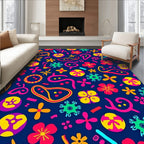 Whimsical Floral Geometric Design Rug