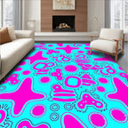 Bright Pink Abstract Organic Shapes Rug
