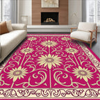 Ornate Floral Vintage Pink Design Rug