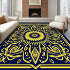 Yellow Floral Mandala Pattern Rug