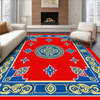Red Yellow Blue Mandala Border Design Rug
