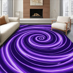 Vibrant Purple Swirl Pattern Rug