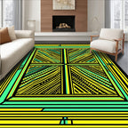 Abstract Geometric Stripe Dot Pattern Rug