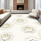 Elegant Floral Pattern With Golden Accents Rug