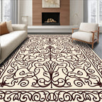 Delicate Scrollwork Floral Pattern Design Rug