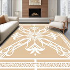 Classic Floral Motif With Geometric Border Rug
