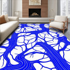 Abstract Blue Vein Pattern Rug