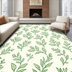 Botanical Sprigs And Delicate Blossoms Pattern Rug