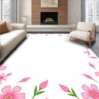 Pink Floral Garden Pattern Rug