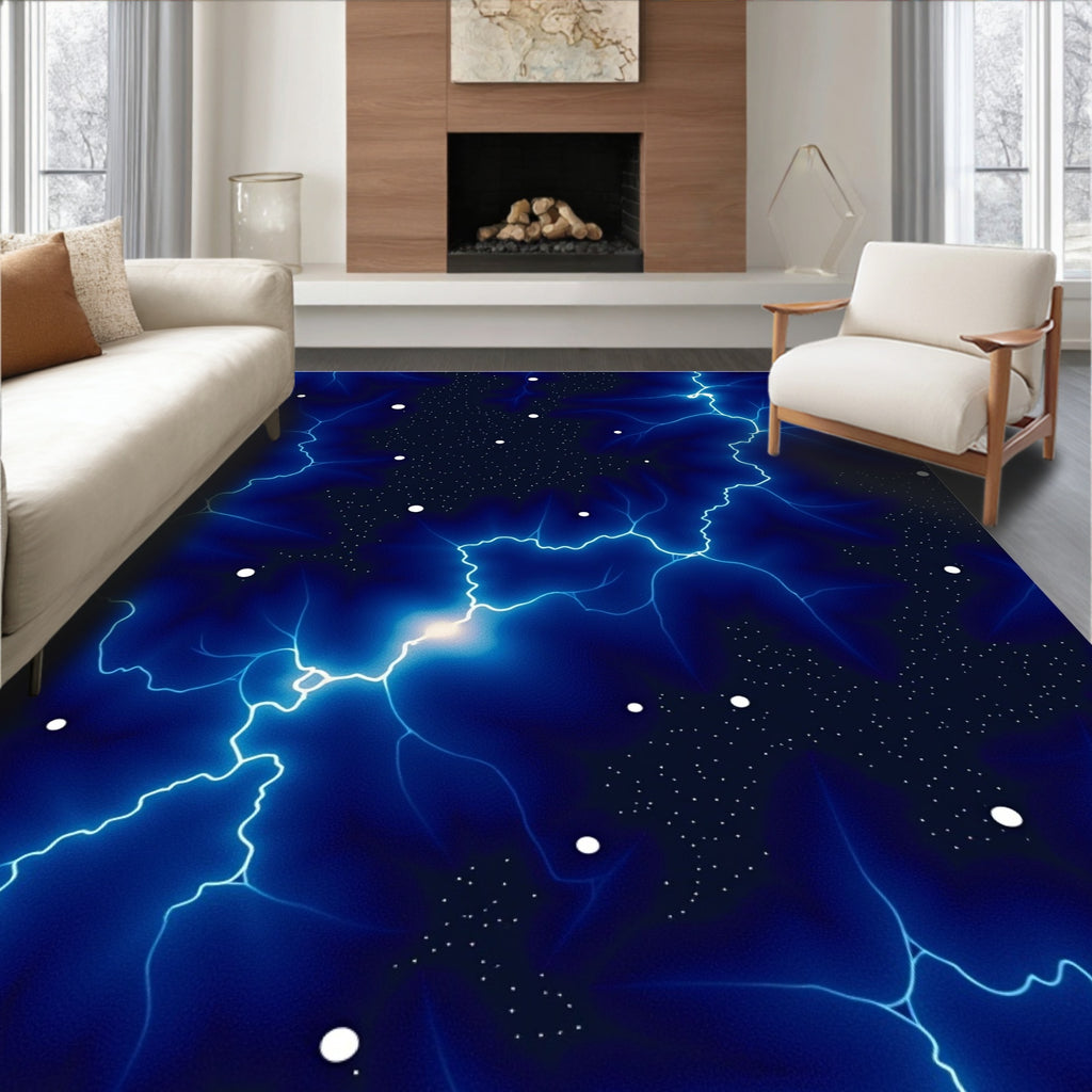 Cosmic Lightning Bolt Pattern Rug