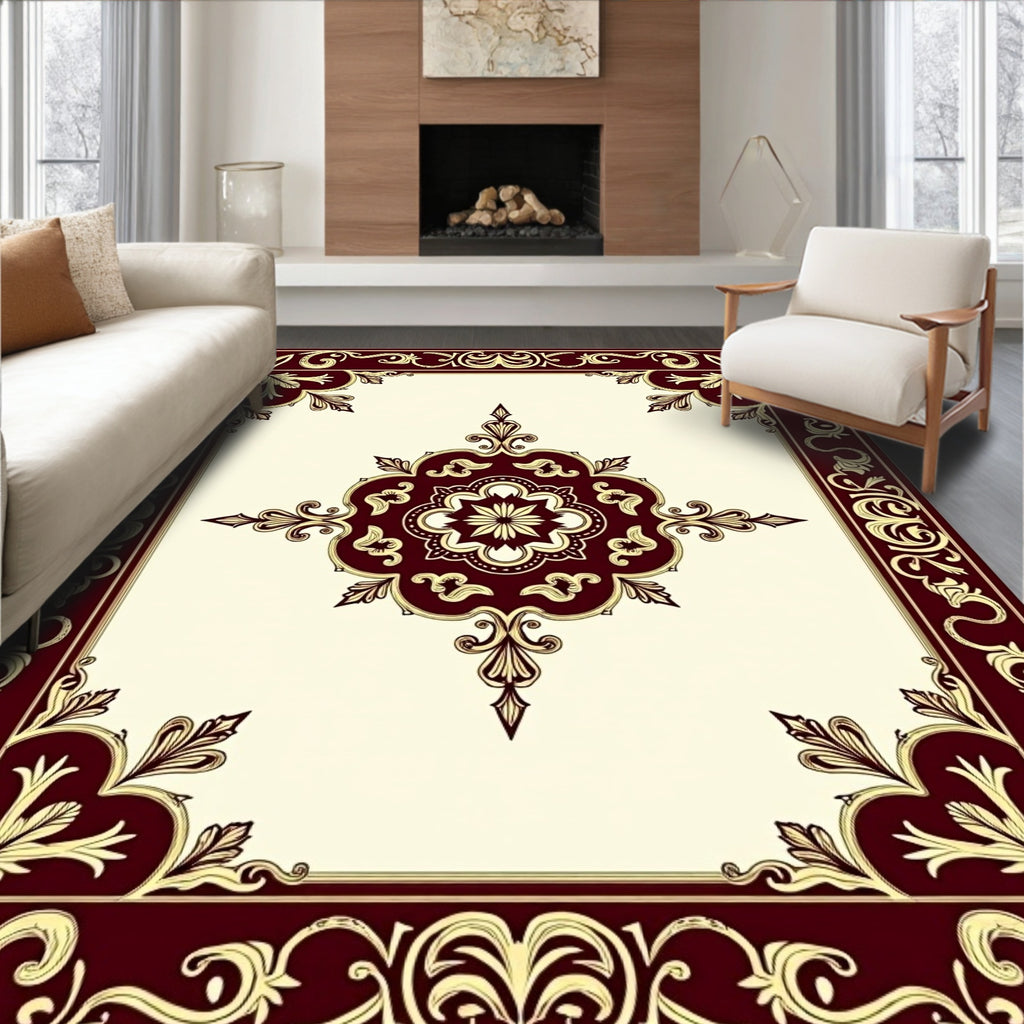 Rich Floral Motif Border Design Rug