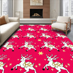 Merry Reindeer Glitter Star Rug