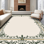 Ornate Vine Pattern Border Rug