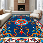 Vibrant Geometric Floral Medallion Design Rug