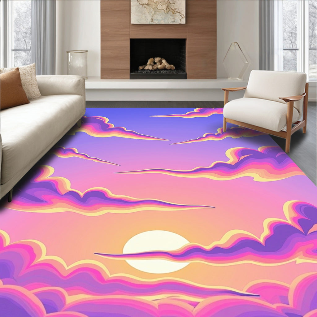 Sunset Cloud Swirl Pattern Rug